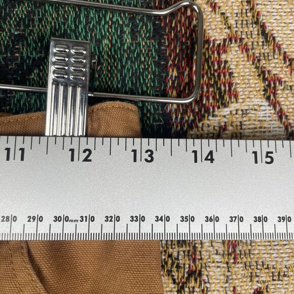 Carhartt Boys Youth Size 10 Brown Canvas Plaid Flannel Lined Carpenter Pants - Picture 2 of 10